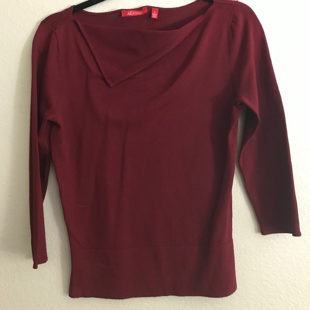 Anne Klein red long sleeve top